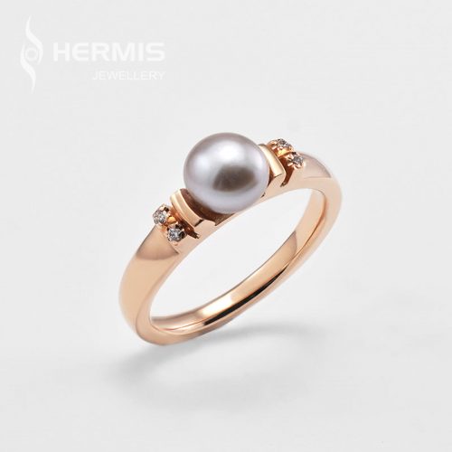 [:lt]Raudono aukso žiedas su gėlavandeniu perlu[:en]Rose gold ring with a freshwater pearl[:]