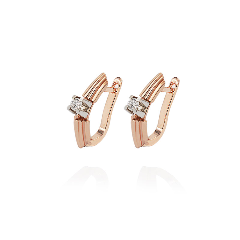 [:lt]Auksiniai auskarai su briliantais [:en]Gold diamond earrings[:]