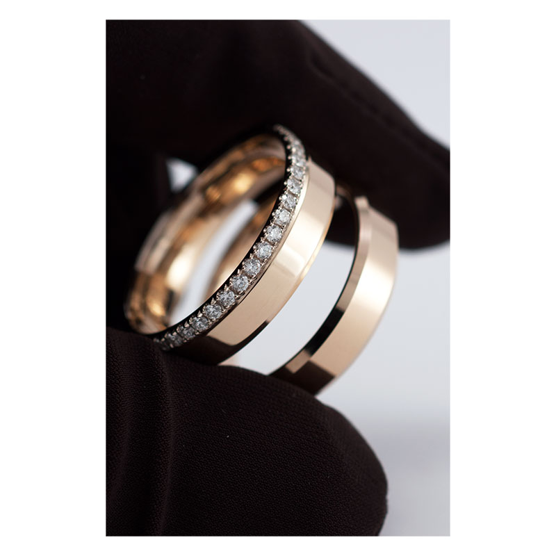 Geltono ir balto aukso vestuviniai žiedai su briliantais 1488_5