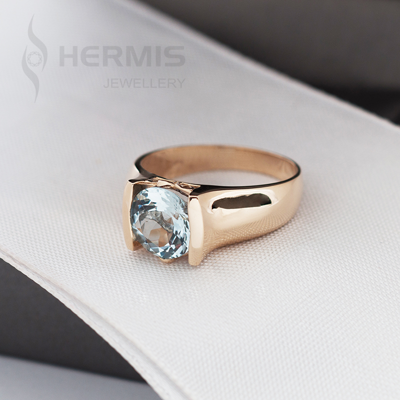 [:lt]Stambus moteriškas žiedas su akvamarinu[:en]Large feminine ring with aquamarine[:]