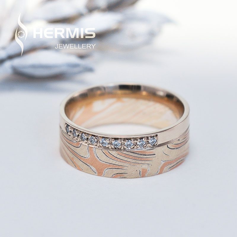 [:lt]Vestuviniai mokume gane žiedai su deimantais[:en]Mokume gane diamond wedding rings[:]