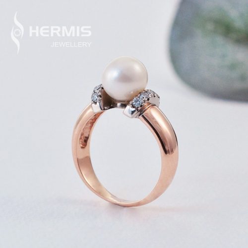 [:lt]Elegantiškas auksinis žiedas su gėlavandeniu perlu[:en]Elegant freshwater pearl ring[:]