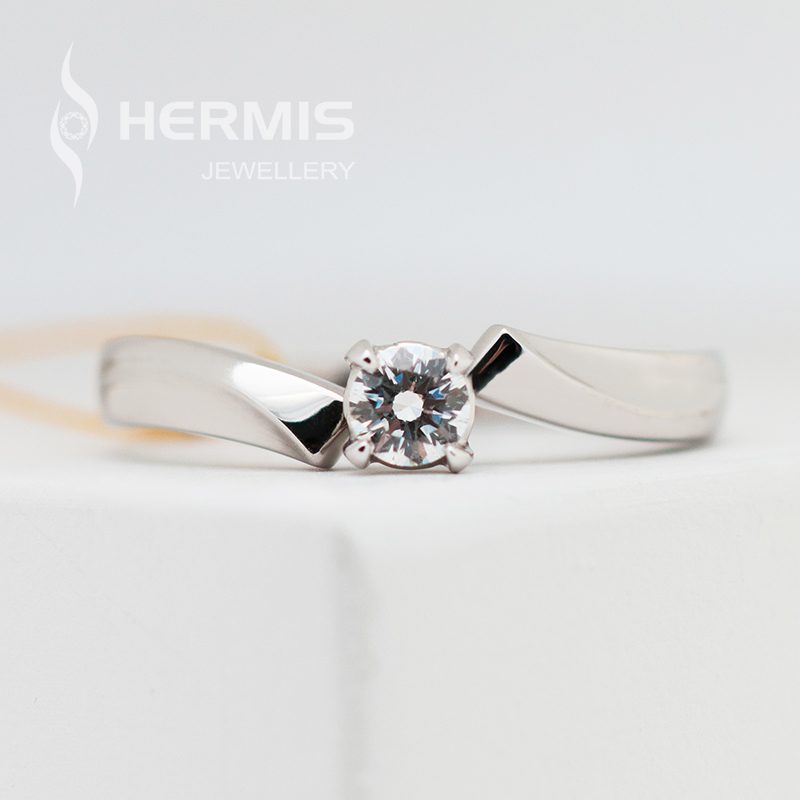 [:lt]Elegantiškas sužadėtuvių žiedas iš balto arba rausvo aukso[:en]Elegant engagement ring from rose or white gold[:]