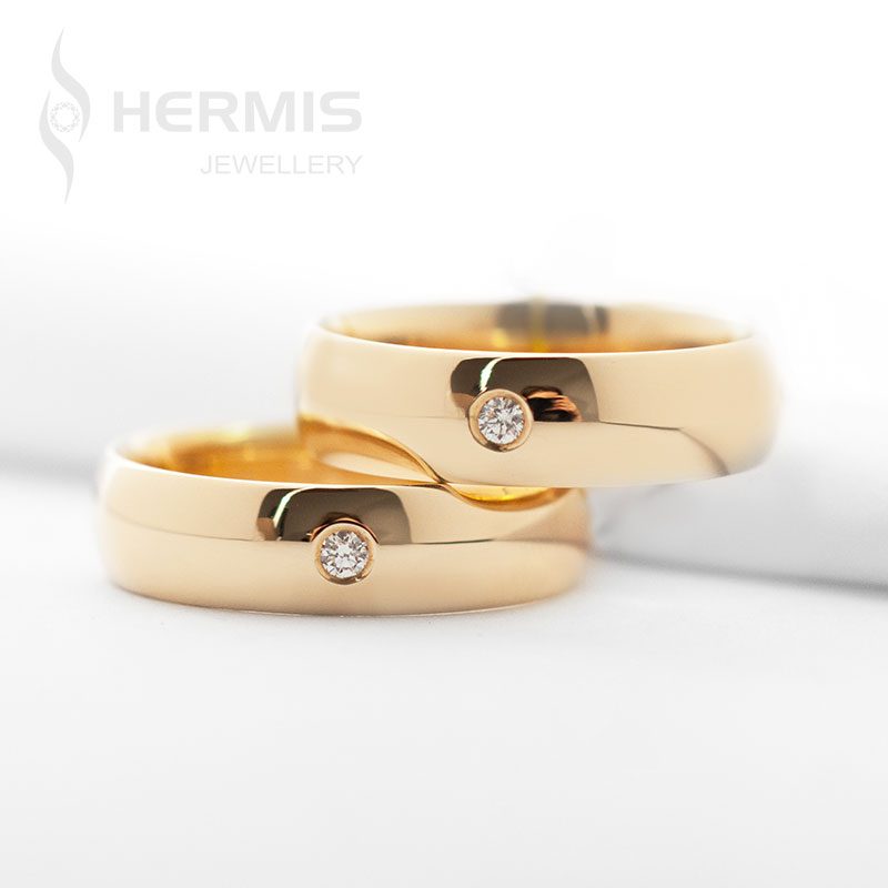 [:lt]Klasikiniai vestuviniai žiedai su briliantais 5mm pločio[:en]Classic diamond wedding rings 5mm wide[:]