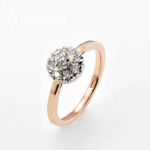 [:lt]Rausvo aukso žiedas su briliantais - puokštė[:en]Rose gold ring with diamonds - Bouquet[:]