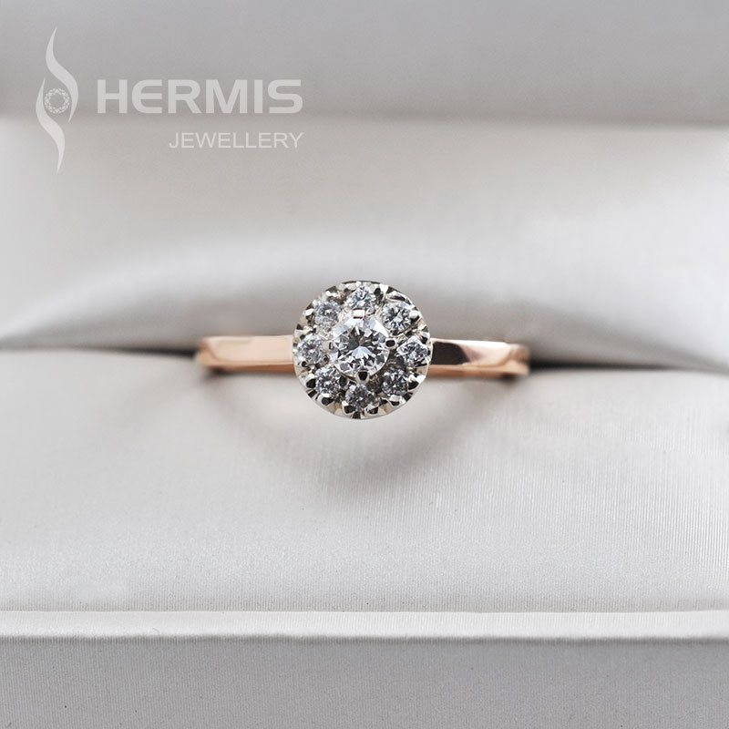 [:lt]Rausvo aukso žiedas su briliantais - Puokštė[:en]Rose gold ring with diamonds - Bouquet[:]