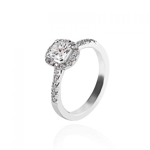[:lt]Prabangus žiedas su cushion formos 0.54 ct deimantu[:en]Luxurious ring with cushion shape 0.54 ct diamond[:]