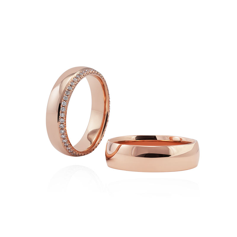 Gaubto profilio vestuviniai žiedai su briliantais V1448