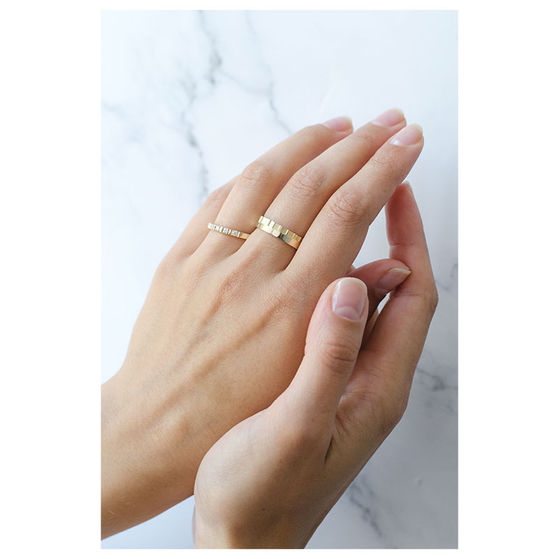 Faktūriškas vestuvinis žiedas iš aukso V1520