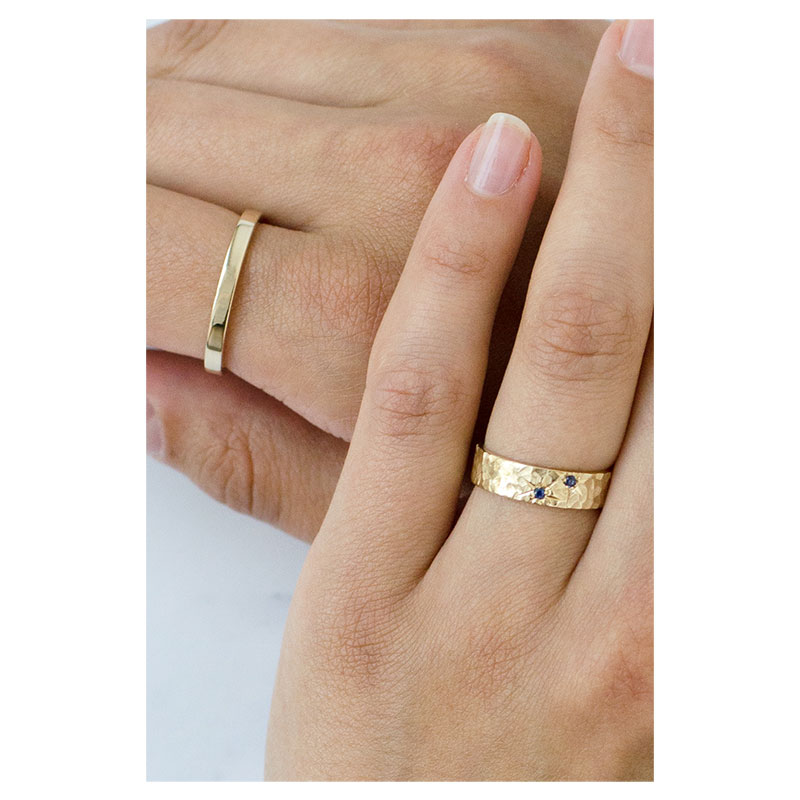 Grubaus matinimo vestuviniai žiedai su safyrais V1516